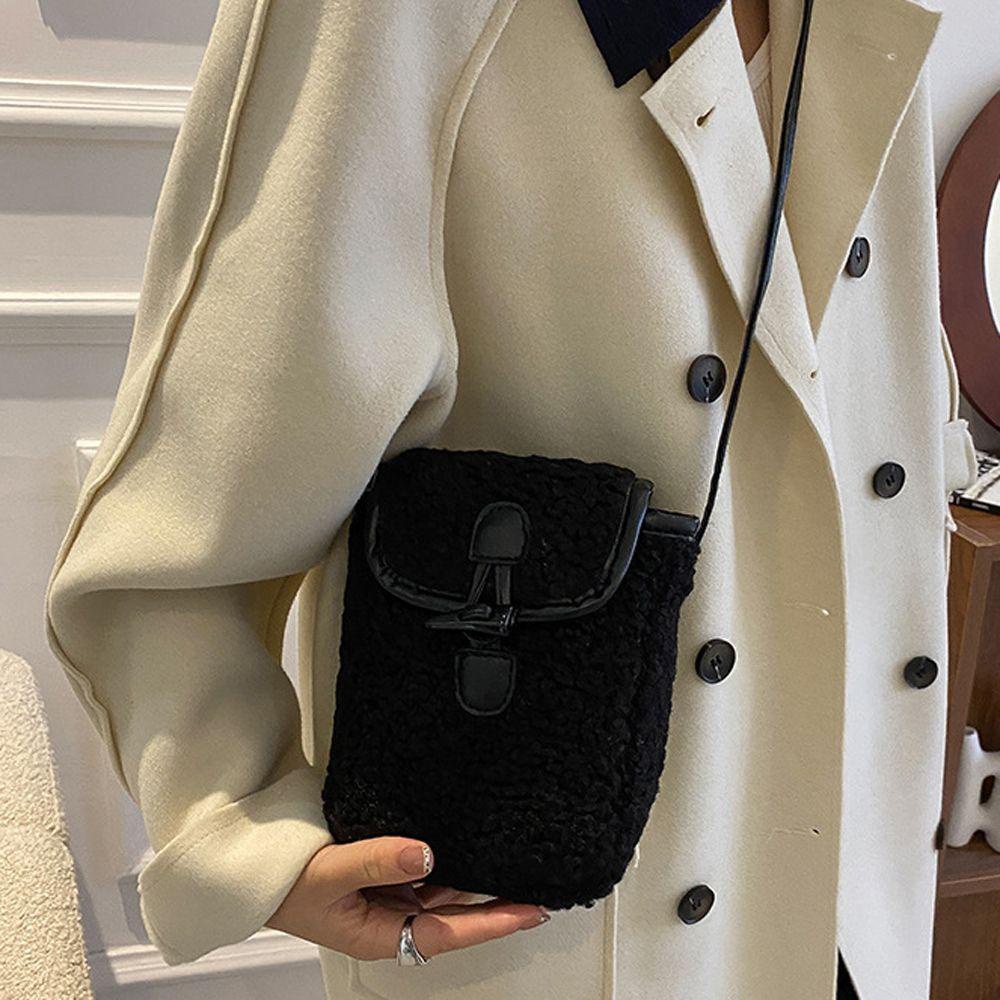 Túi Xách Màu Trơn Đeo Vai / Xách Tay Cài Nút Nhỏ Nhắn Dễ Thương Thời Trang Cho Nữ