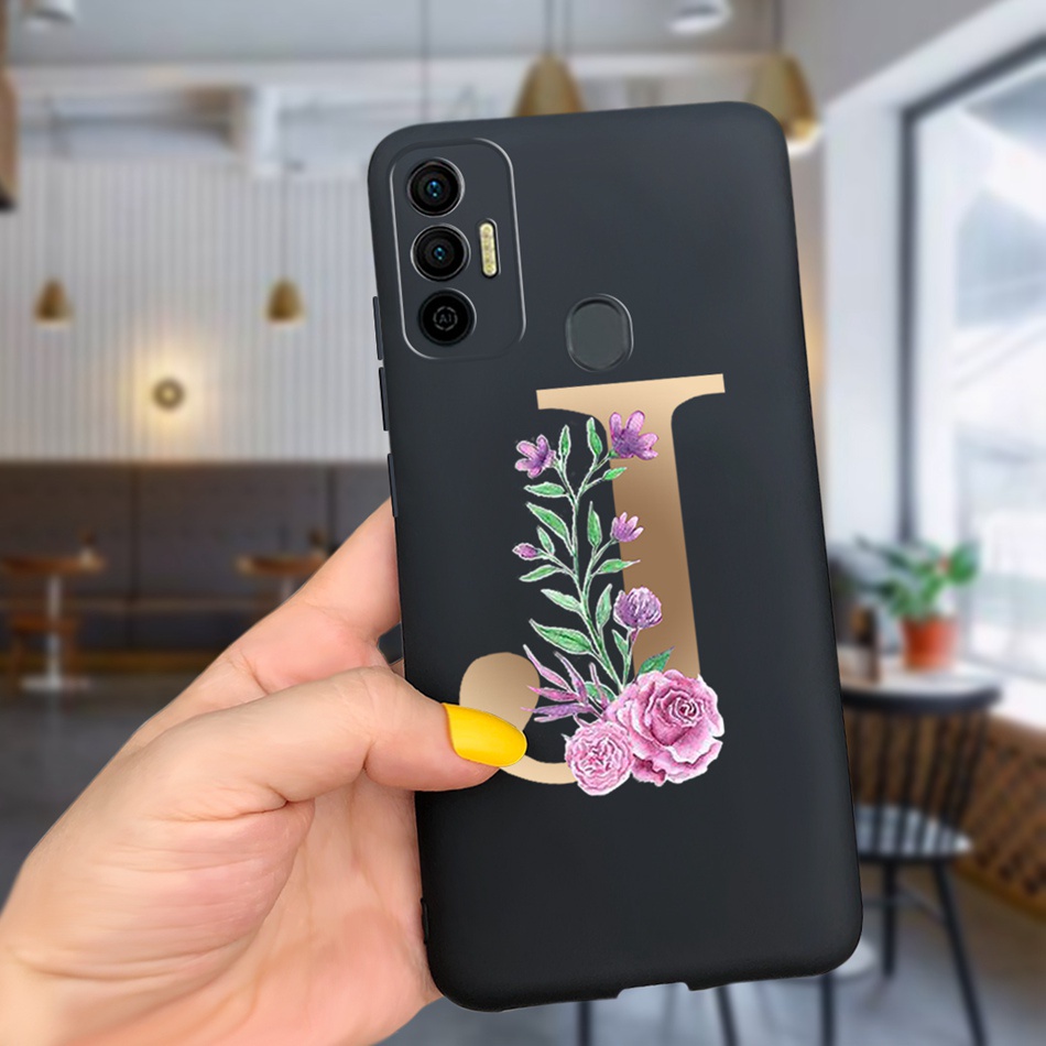 Ốp Điện Thoại Silicon TPU Mềm Đen Hình Chữ Thời Trang Cho Tecno Spark 7T 7 Spark7T Spark7 KF6 KF6p