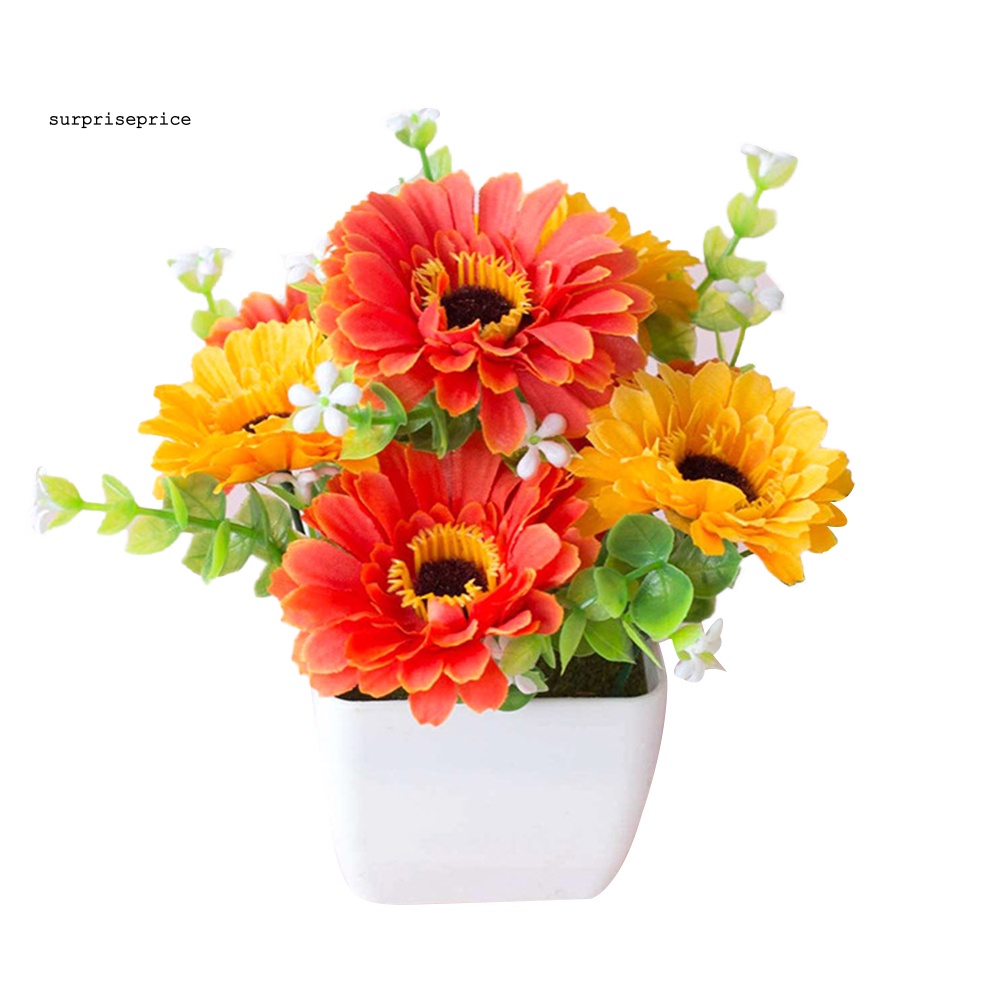 Chậu Hoa Cúc Nhân Tạo Bằng Gỗ Trang Trí Nhà Cửa / Sân Vườn