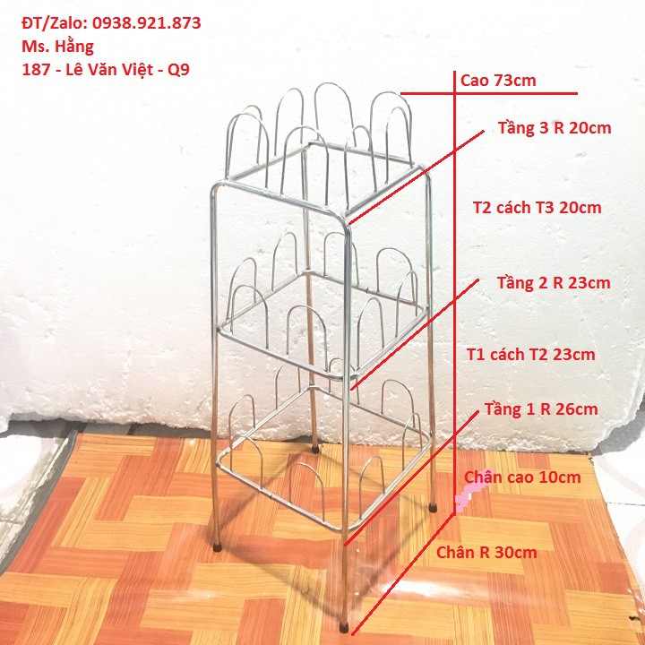 Kệ Treo Giày Dép - Kệ Xỏ Dép INOX Cao Cấp 3 Tầng – KỆ TREO GIÀY DÉP INOX CAO CẤP Mã: KXD01I –