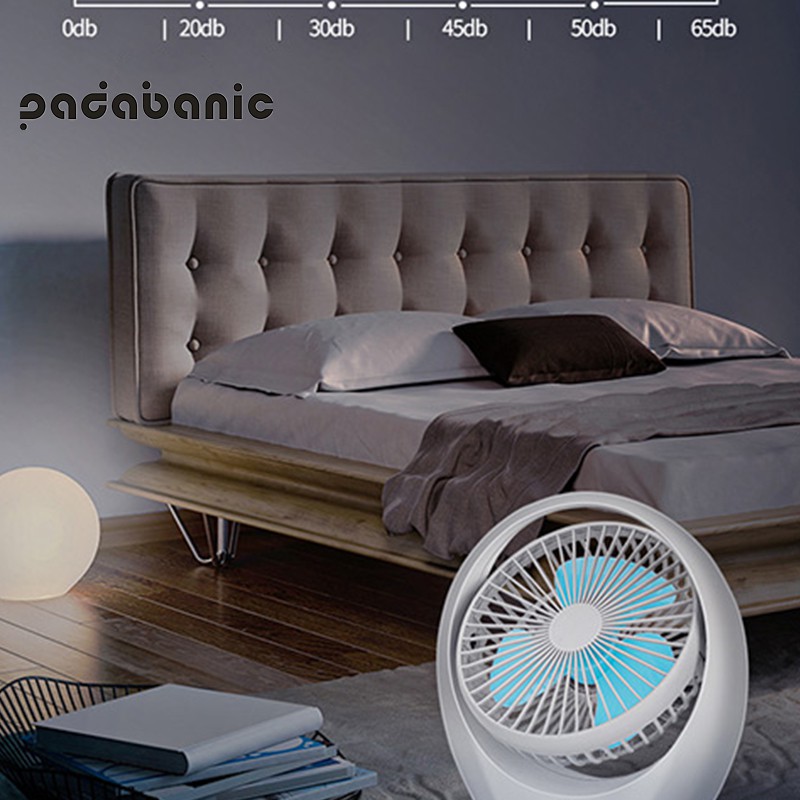 Quạt Để Bàn Văn Phòng Quạt Tích Điện USB Mini Fan Có Thể Xoay Tùy Chỉnh 3 Cấp Độ Gió Padabanic