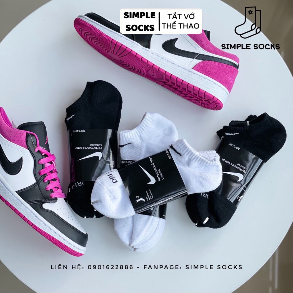 Vớ Nike Cổ Thấp FREESHIP️Tất Nam Nữ Unisex Chính Hãng - Chất Dày Dặn Cao Cấp Chống Hôi Chân - Đen Trắng