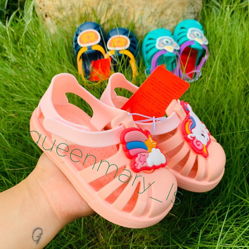 Giày tập đi Mario sandal mũi rọ nhựa dẻo siêu mềm hình động vật dễ thương cho bé SDM4