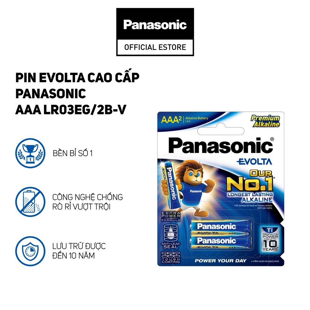 Vỉ Pin Evolta cao cấp Panasonic AAA LR03EG/2B-V (2 viên) - Hàng Chính Hãng
