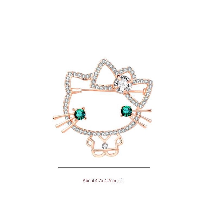 Ghim Cài Khăn Choàng Lụa Hình Mèo Hoạt Hình Phong Cách Mori Nhật Bản Đơn Giản Cho Nữ