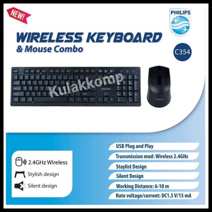 Bàn Phím + Chuột Không Dây Philips C354 Kal446