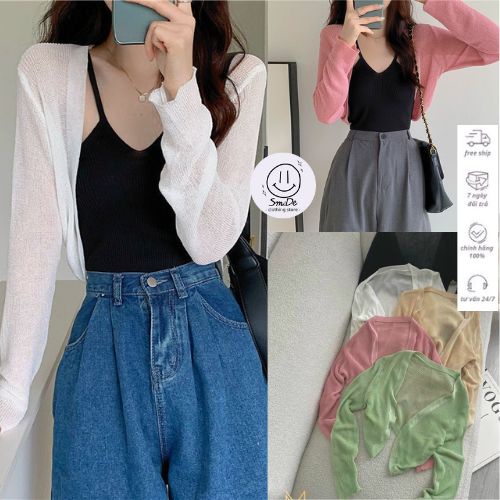 Áo Khoác Len Choàng Candigan mỏng Croptop Tay Dài | Smide Clothing | BigBuy360 - bigbuy360.vn