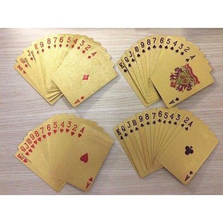 Bộ bài tây mạ vàng 24k Tú lơ khơ. Bọ bài may mắn