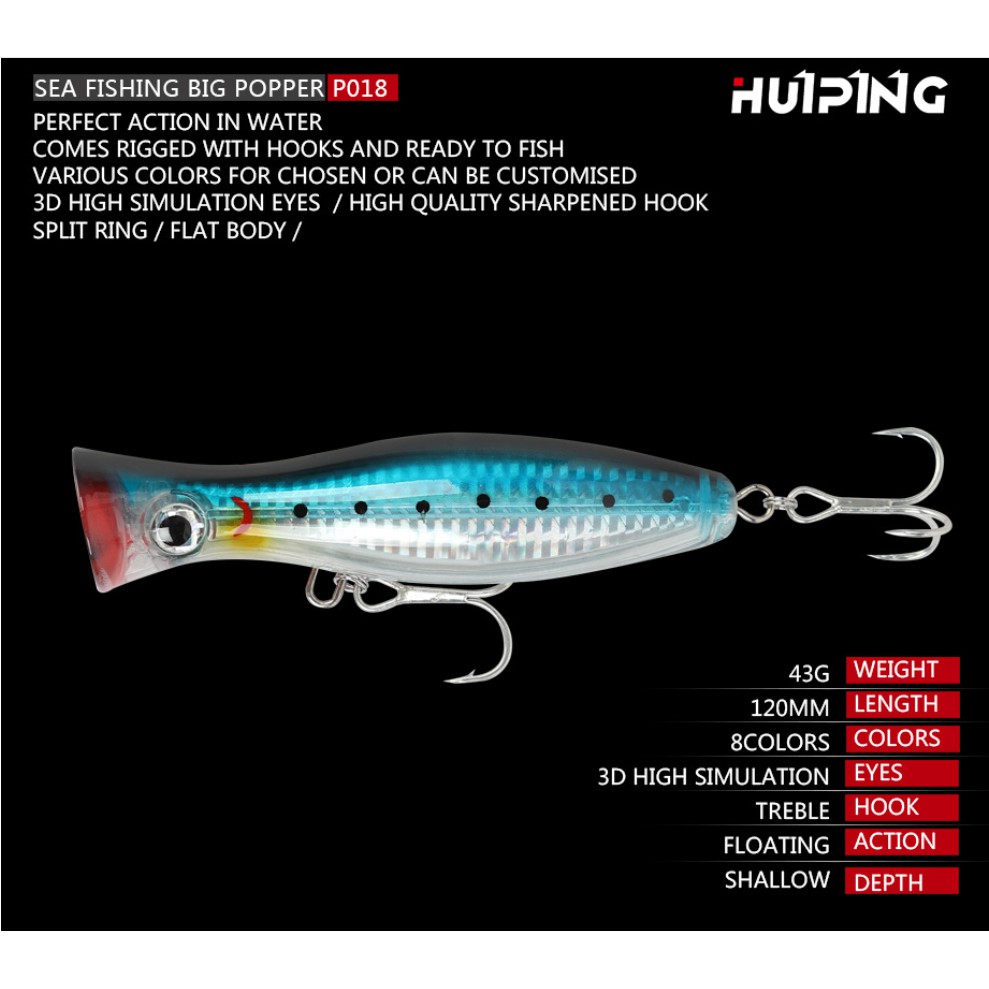 Mồi giả câu cá 120mm/ 43g nhiều màu tùy chọn