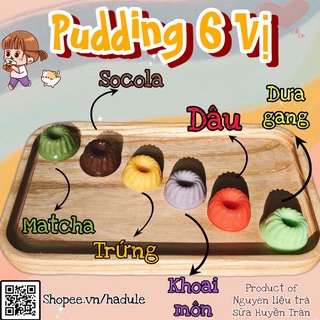 Bột làm pudding flan 100g - set pudding 6 vị - bột pudding trứng/dâu/chocolate/matcha/môn/dưa gang