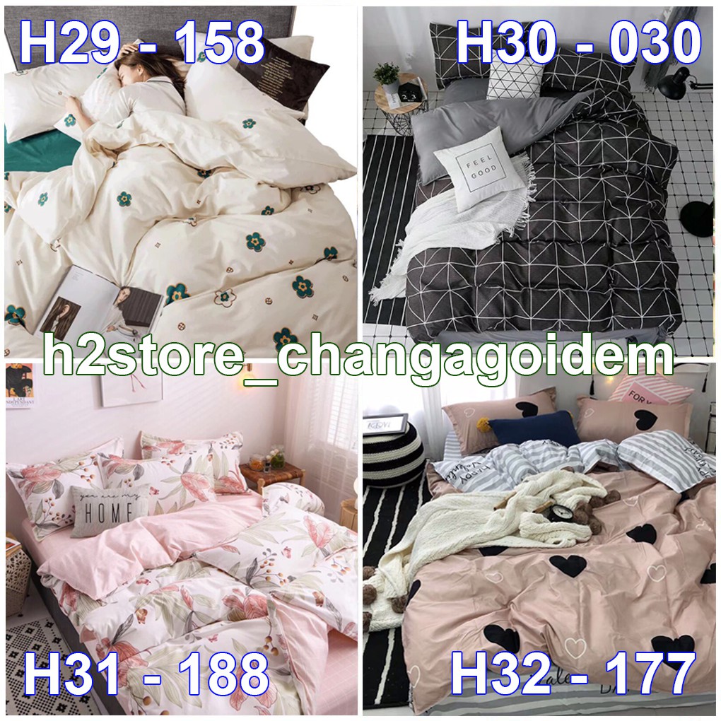 Bộ chăn ga gối Cotton Poly Nhập Khẩu Hàn Quốc (Chát Chọn Mẫu)