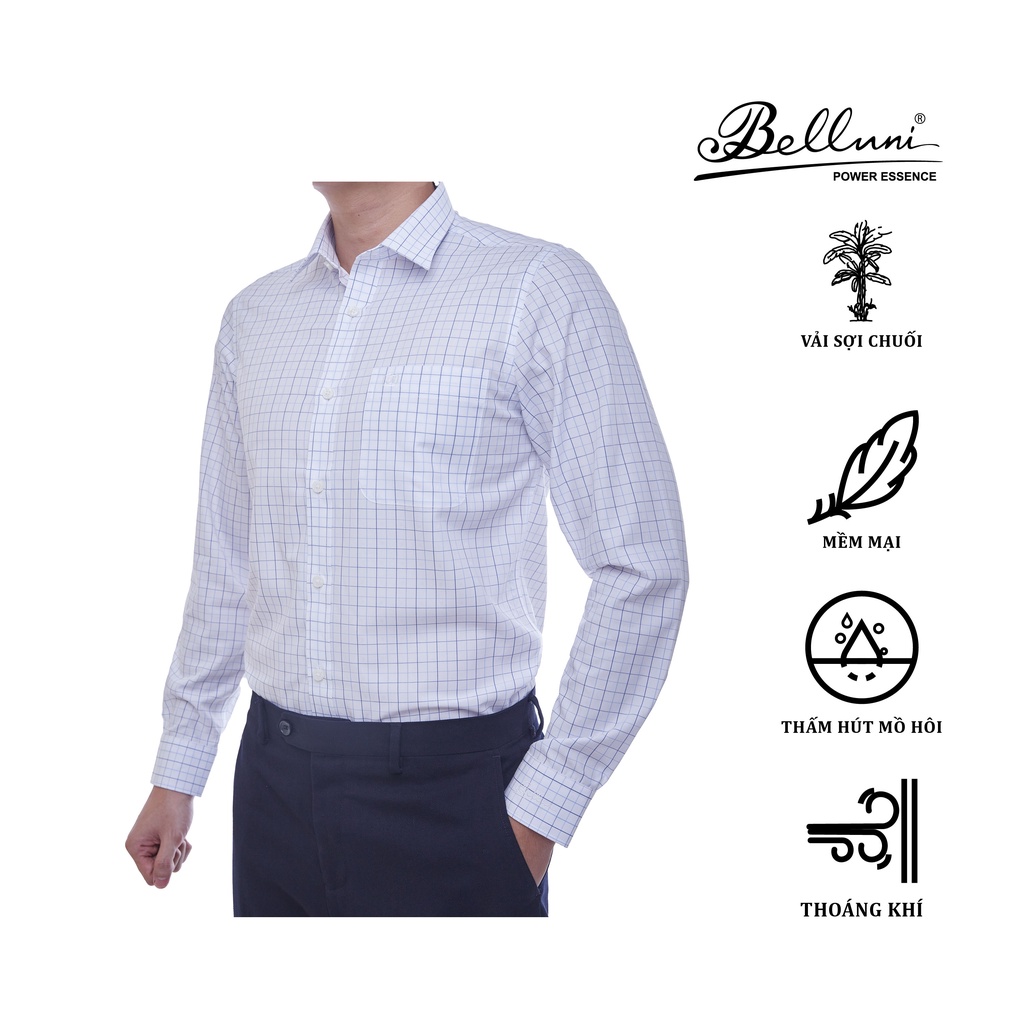 Áo sơ mi nam dài tay BELLUNI vải sợi chuối mềm mại thoáng khí - ABD.BAN.BE.170.W1