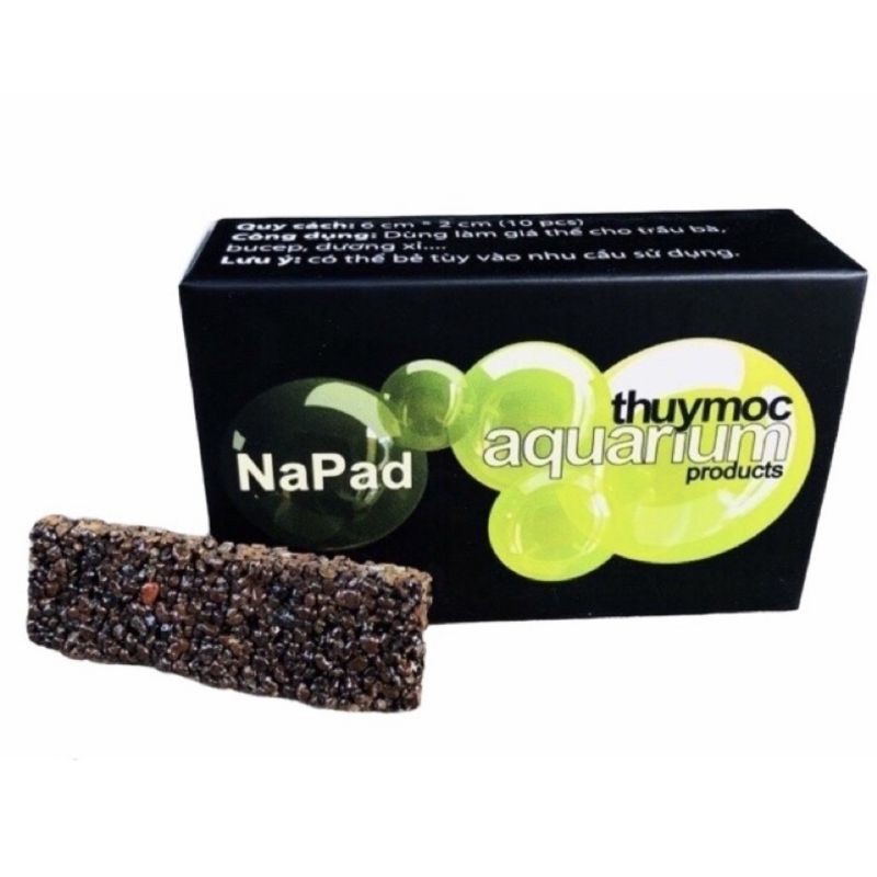Giá Thể Trồng Cây NaPad Nâu (Hộp 10 miếng) - Chuyên dụng hồ cá thuỷ sinh THỦY MỘC