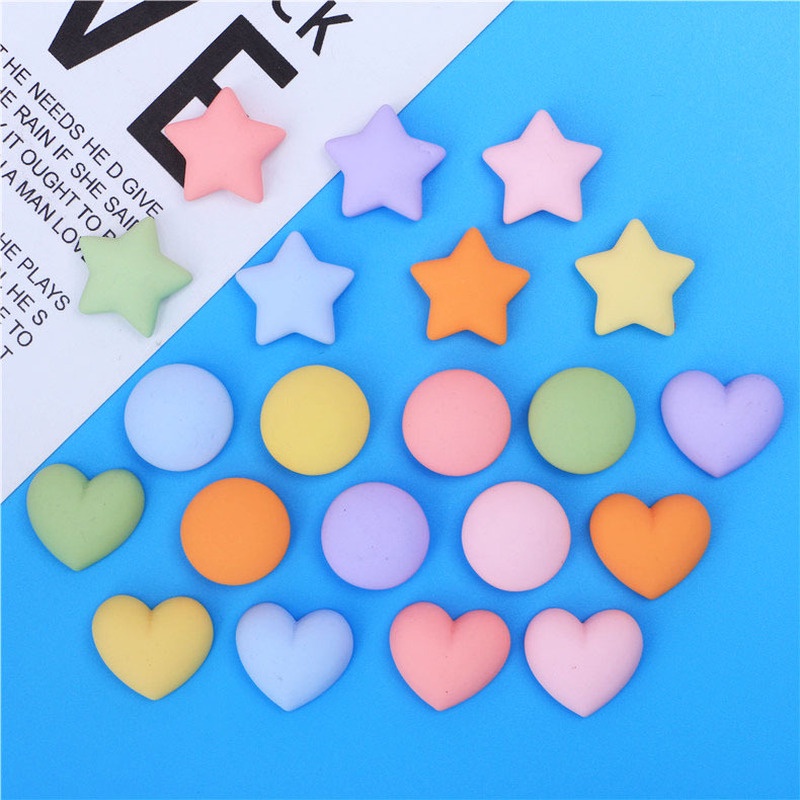 Set 10 phụ kiện hình ngôi sao/ trái tim/ tròn dùng trang trí ốp điện thoại/ túi xách/ quần áo