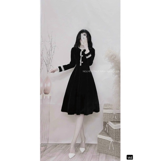 ĐẦM NỮ DÁNG XÒE💥 TAY DÀI PHỐI REN TIỂU THƯ SANG TRỌNG💥 ĐẦM MẶC TẾT DỰ TIỆC ĐEN ĐỎ | BigBuy360 - bigbuy360.vn