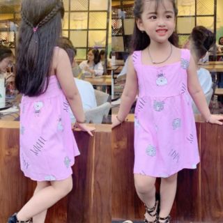 Váy lanh lụa 2 dây cực mềm, mát cho bé gái