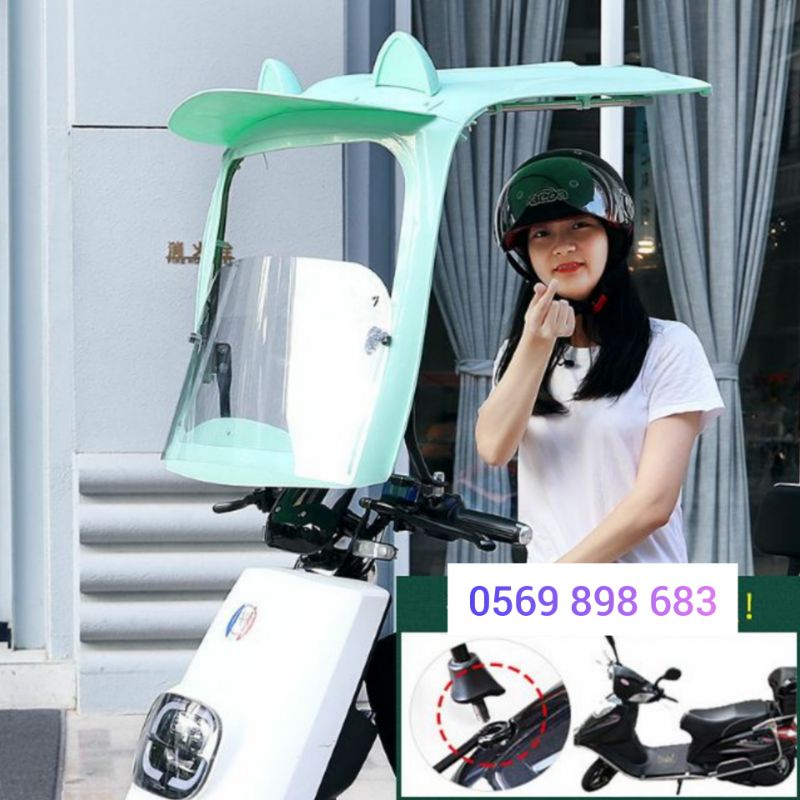 Phụ kiện ô mui mái che mưa nắng xe máy và xe đạp điện hottrend