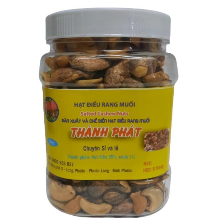 500gram hạt điều rang muối bình phước loại vỡ còn vỏ lụa