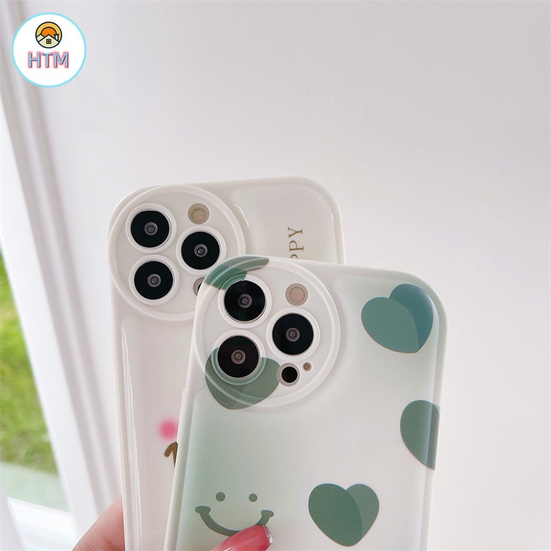 Ốp Điện Thoại TPU Dẻo Họa Tiết Mặt Cười Đơn Giản Kèm Khung Bảo Vệ Camera Cho iPhone 13 12 11 Pro Max X XS XR 7