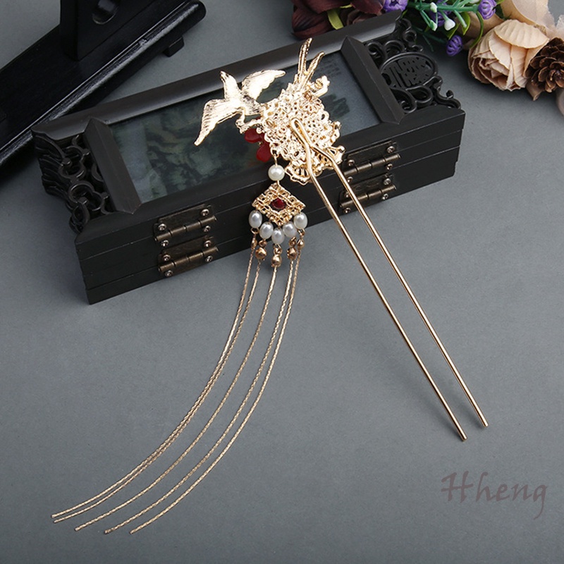 YADORNOS Trâm Cài Tóc Dáng Dài Đính Ngọc Trai Phong Cách Hán Phục Mới