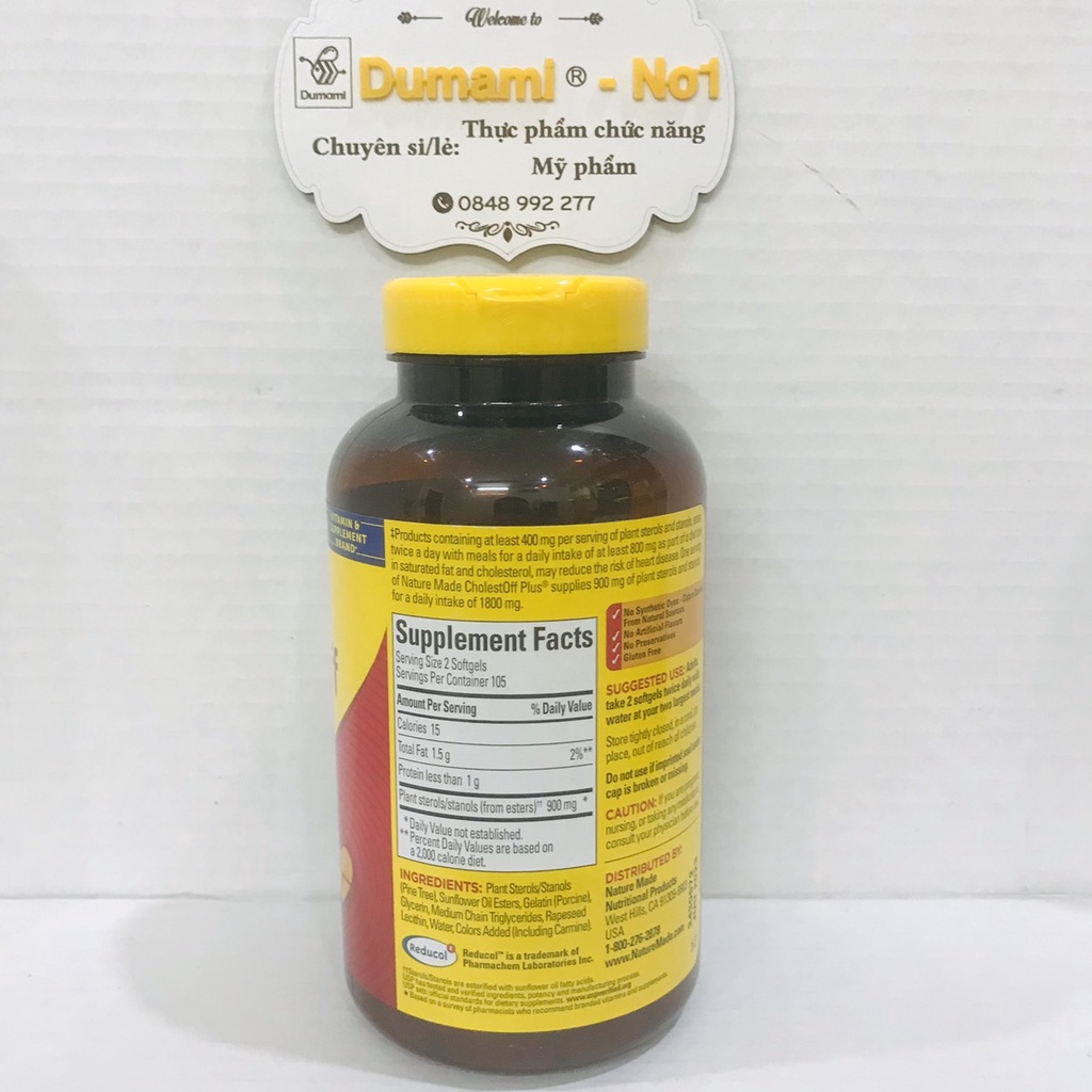 Viên uống Giảm Cholesterol Trong Máu Nature Made CholestOff Plus 210 viên của Mỹ