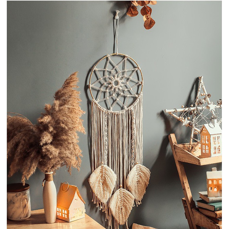 Dreamcatcher dệt tay thủ công nhiều tầng làm từ cotton trang trí nhà, shop, cafe phong cách Nordic Land