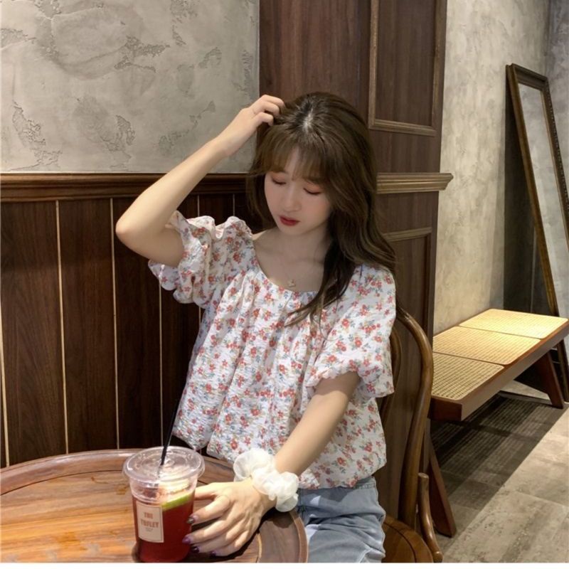 áo croptop Áo Voan Hoa Tay Ngắn Phồng Thời Trang Dành Cho Nữ JL-TX-164 2022