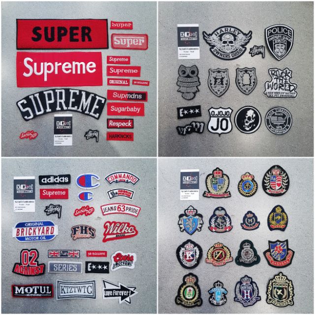 [Mua 4 tặng 1] Sticker lô gô , patches ủi , miếng thêu dán vào quần jean , áo khoác