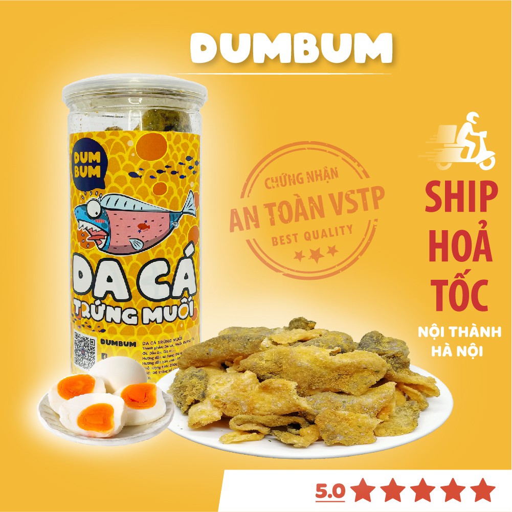 Da cá trứng muối 250g DumBum, đồ ăn vặt Hà Nội, vừa ngon vừa rẻ