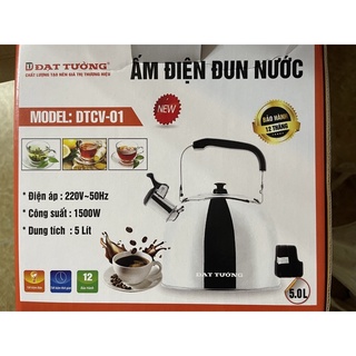 (Mẫu mới) Ấm điện inox còi báo 5 lít Đạt Tường dây cắm 3 chân