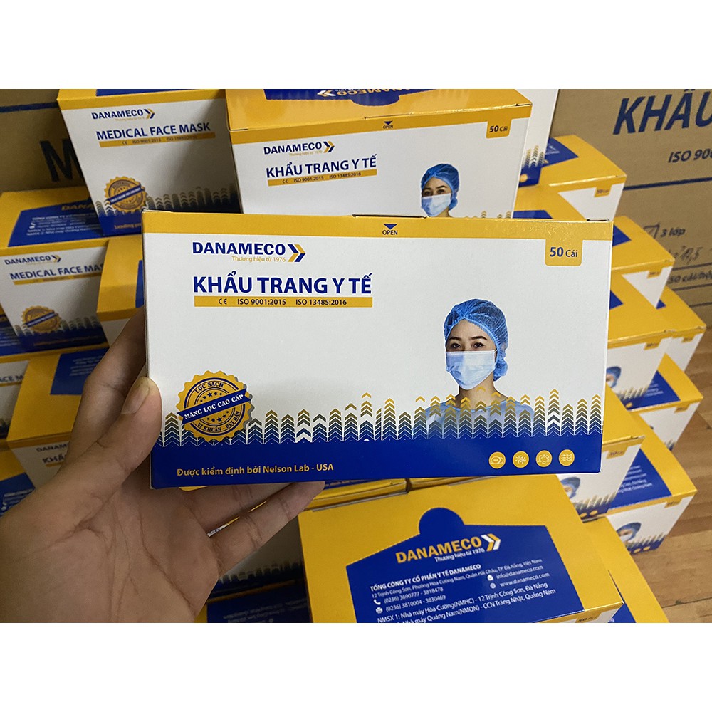 Hộp 50c KTYT DANAMECO - Hàng cao cấp, dập Logo, White
