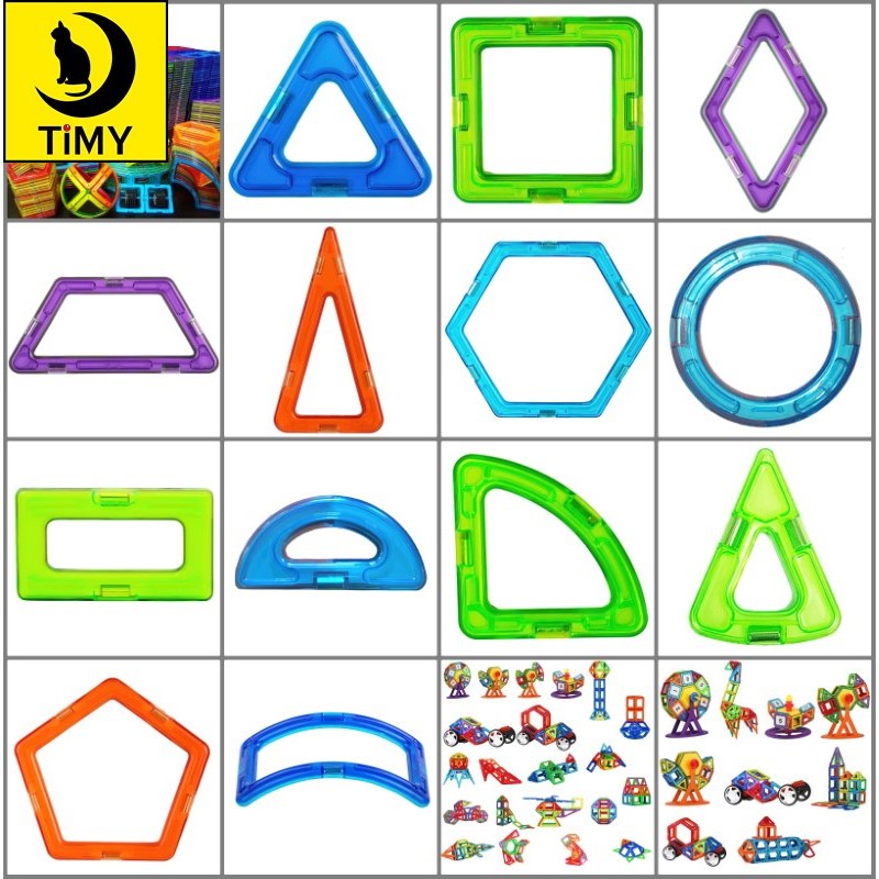 Bộ set 5 miếng Đồ chơi khối xếp hình nam châm thông minh Big size