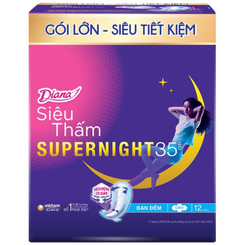 Băng vệ sinh Diana siêu thấm Supernight 35cm