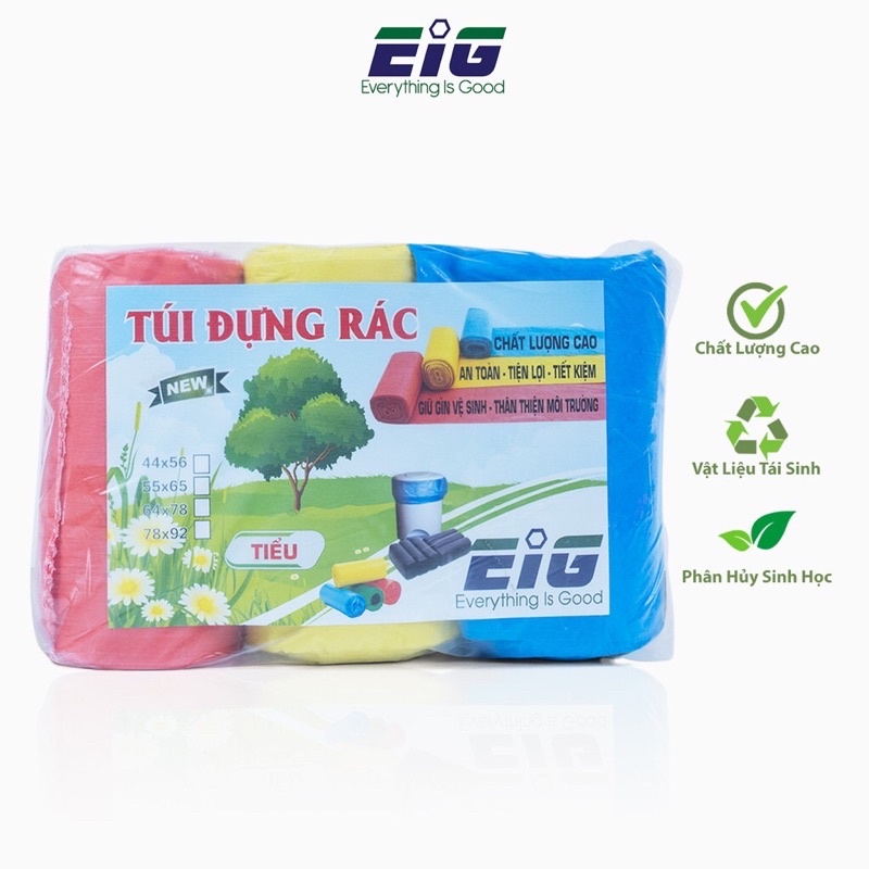 (3 size) Lô 3 cuộn túi rác tự huỷ sinh học, bao đựng rác sinh học, túi rác 3 màu