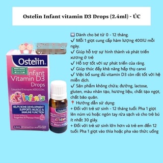 Vitamin D3 Ostelin Úc cho bé