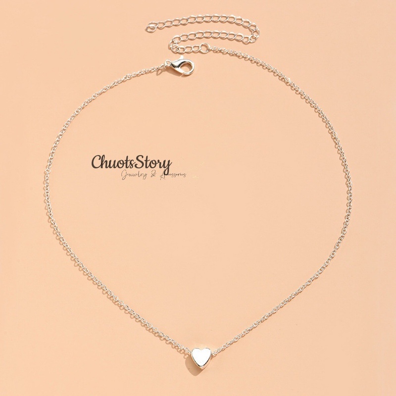 Vòng cổ nữ trái tim đơn giản, dây chuyền unisex cá tính không gỉ - VCG0006 - ChuotsStory