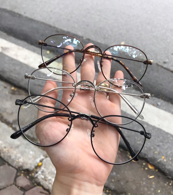 Kính gọng CHROME Vintage Kim loại Mắt Tròn