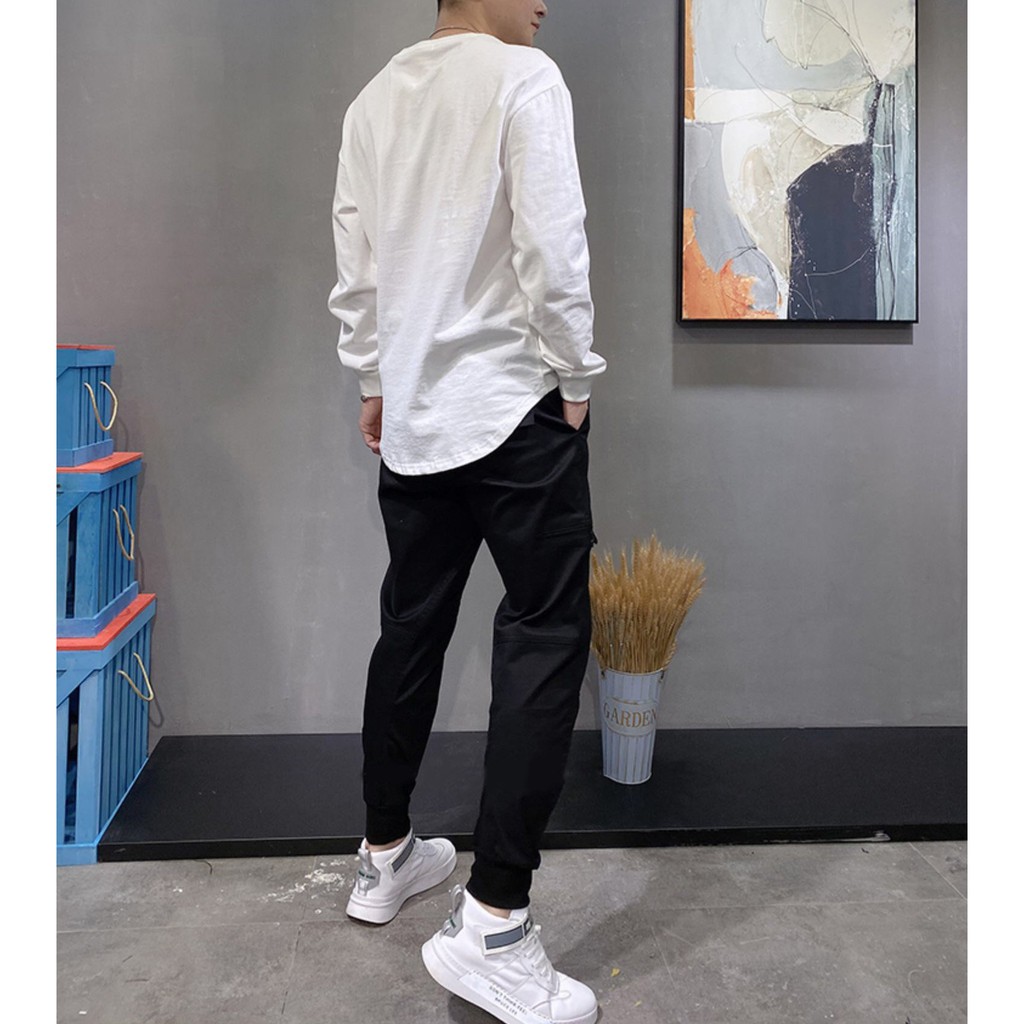 Áo sweater Tay Dài Basic Vạt Bầu Chất Cotton - Co Giãn - Mềm Mại | BigBuy360 - bigbuy360.vn