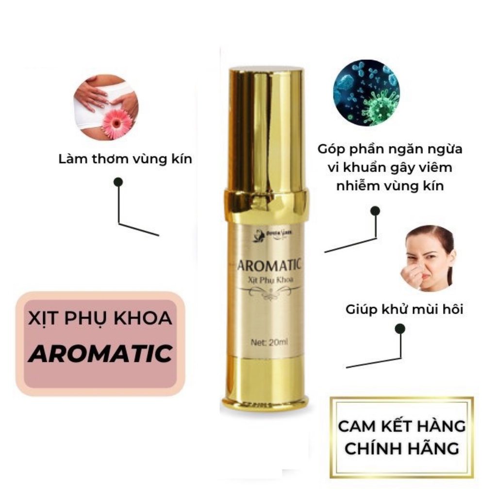 Xịt Phụ Khoa Thảo Dược Cao Cấp Aromatic ,Hương Thơm Quyến Rũ, Khử Mùi Hôi,Làm Thơm Hồng,Se Khít Cô Bé Dạng Xịt 20ml