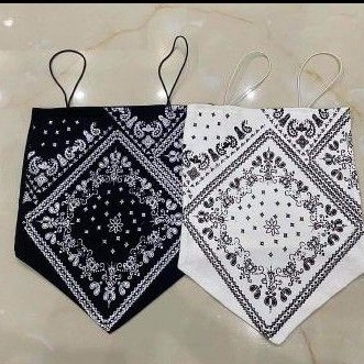 [freeship>50k] áo yếm thổ cẩm hai dây 2 màu trắng ,đen-chất liệu bozip cotton. | BigBuy360 - bigbuy360.vn