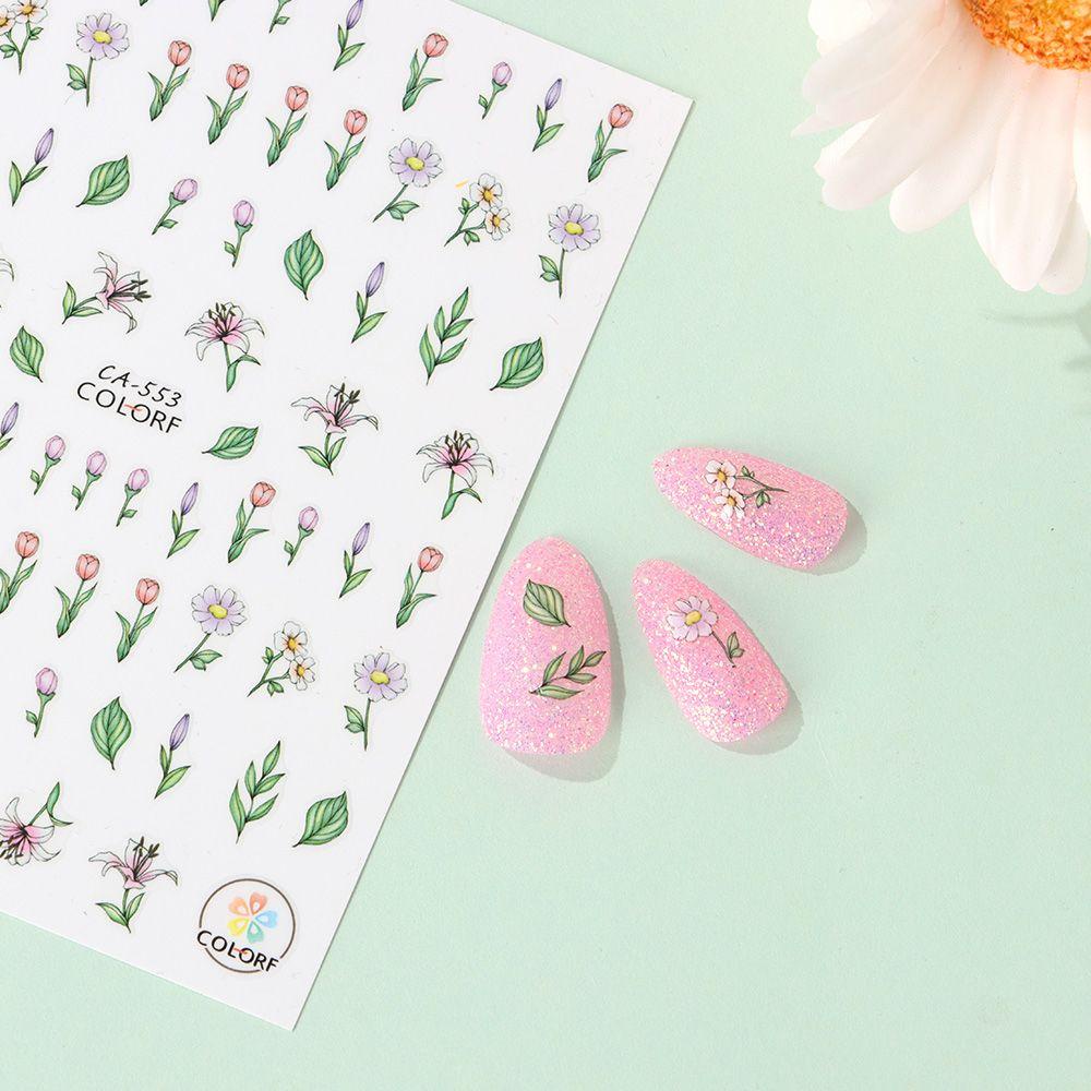 Miếng Dán Trang Trí Móng Tay Hình Hoa Xinh Xắn