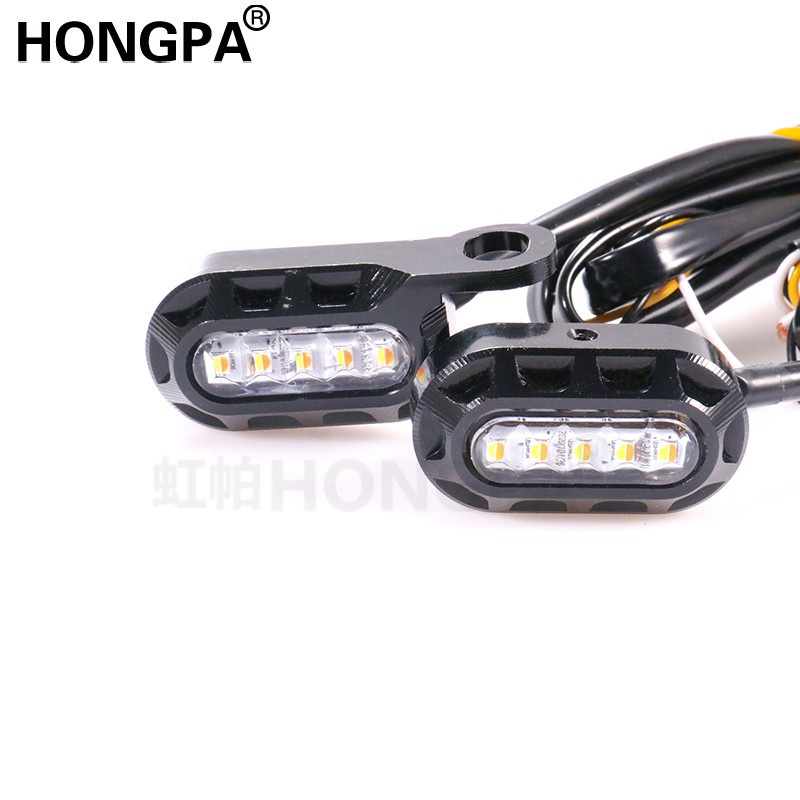 Đèn LED Xi Nhan 12V Chất Liệu Hợp Kim Nhôm Màu Hổ Phách Gắn Tay Lái Xe Mô Tô