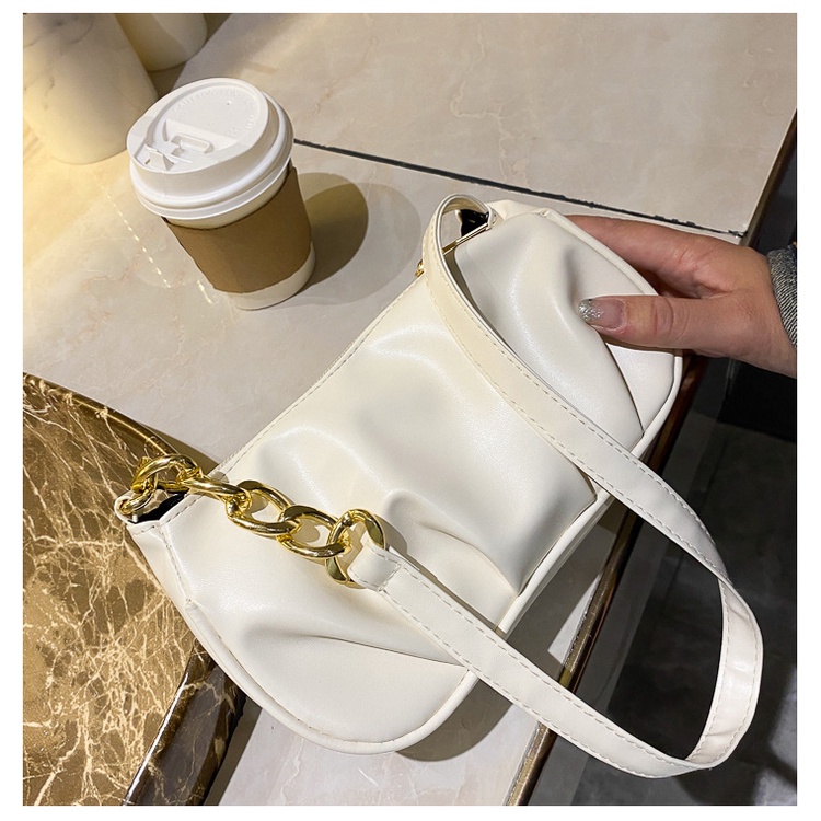 Túi Xách Nữ Dáng Nhún Bassic 2 Màu Đen Trắng Thời Trang