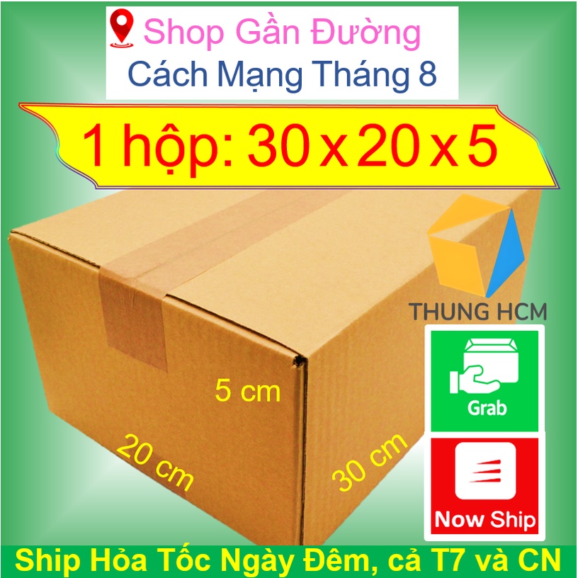 25x20x5 Hộp carton gói hàng, thùng giấy carton 3 lớp