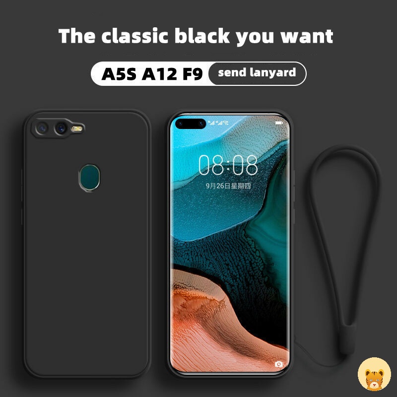 Ốp Điện Thoại Silicone TPU Mềm Với Dây Đeo Thời Trang Cho Oppo A5S A12 F9 F9 Pro