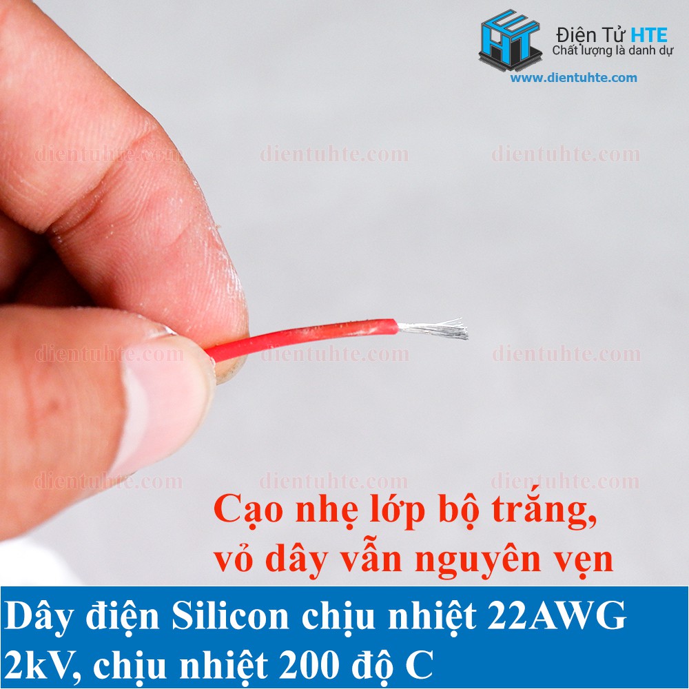Dây điện Silicon chịu nhiệt siêu mềm 22AWG - 18AWG nhiều màu (1 mét) [HTE Quy Nhơn CN2]