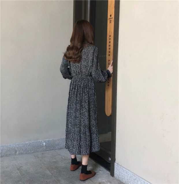 (Order) Váy voan hoa nhí tiểu thư dáng dài phong cách vintage cổ điển bigsize | BigBuy360 - bigbuy360.vn