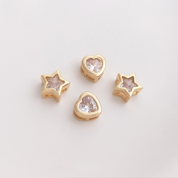 Mặt Dây Chuyền Hình Ngôi Sao Năm Cánh Bằng Đồng Đính Đá Zircon 14K diy