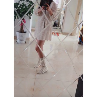 [ORDER] GIÀY BỐT, BOOTS PHỐI REN HOA THIẾT KẾ LẠ MẮT