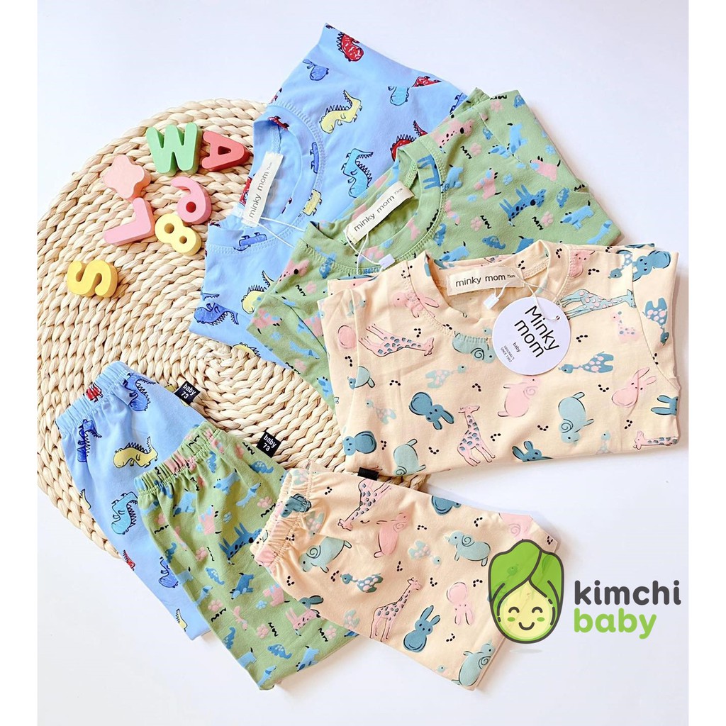 Bộ Dài Cotton Cao Cấp Hàng Minky Mom Họa Tiết Ô TÔ - Khủng Long Cho Bé (6-19kg) MKM02